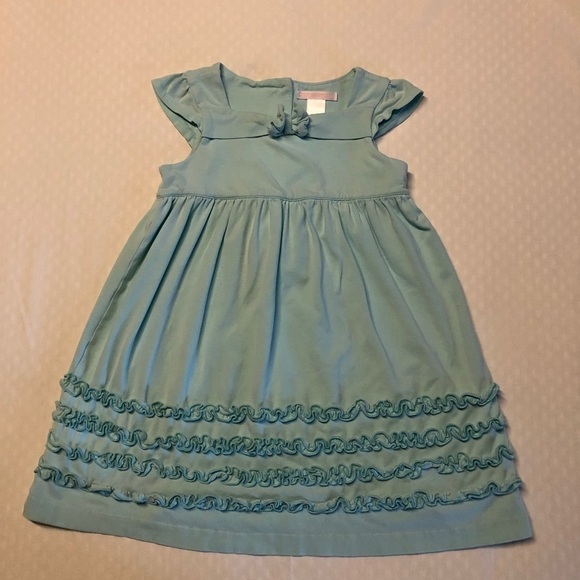 JANIE AND JACK GIRLS LIGHT BLUE RUFFLED DRESS SZ 3 - Picture 1 of 8